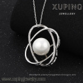 32119 xuping jewelry pearl jewelry Rhodium plated Micropaved Cubic Zirconia Diamond Oval Pear